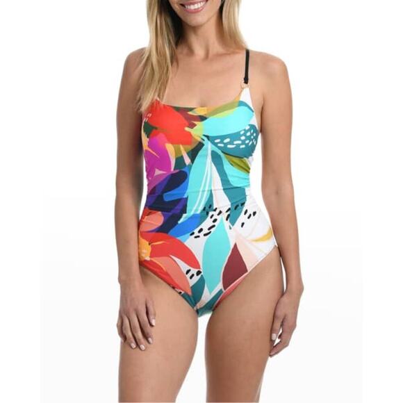 La Blanca Eclectic Shore Lingerie One-Piece Swimsuit Adjustable Straps 4 NWOT - Picture 1 of 15